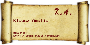 Klausz Amália névjegykártya